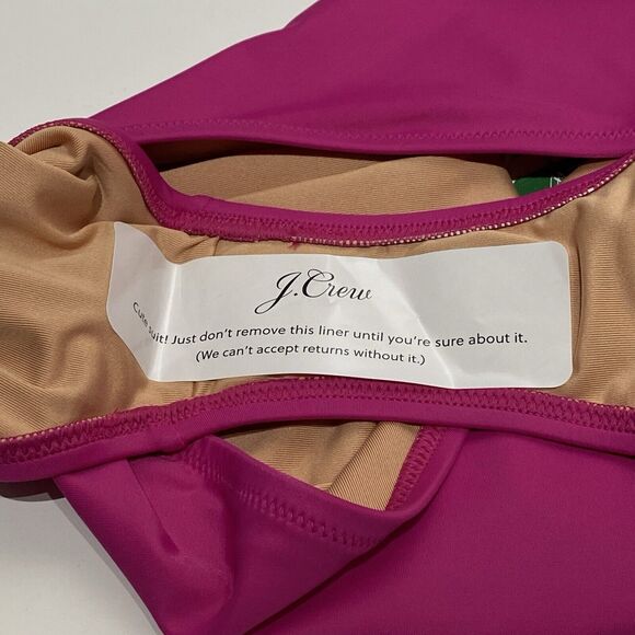 J Crew Hallie Bikini Bottom Fuchsia Pink Size XXL BM642 High Rise Mid Cut Leg - Picture 5 of 7